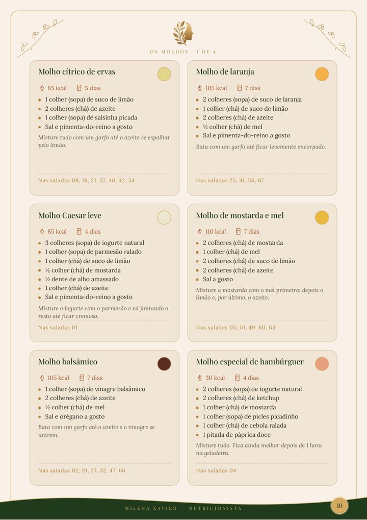 Página dos molhos