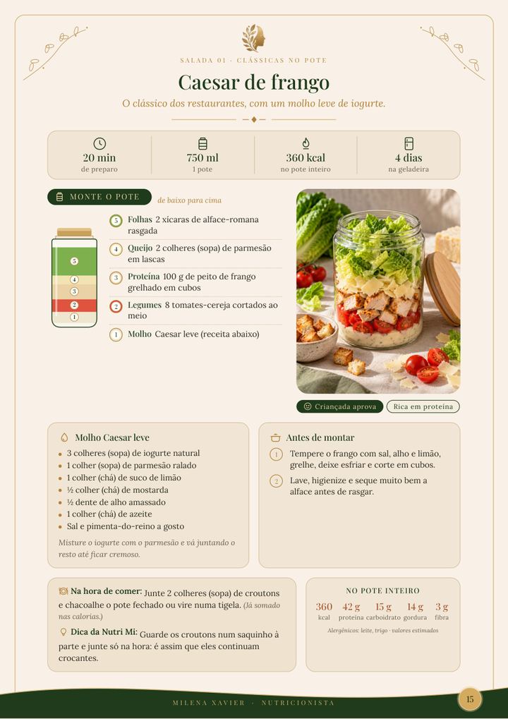 Página de receita: Caesar de frango
